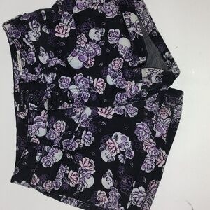 Blackheart High Rise Skull Rose shorts black Purple Size 3